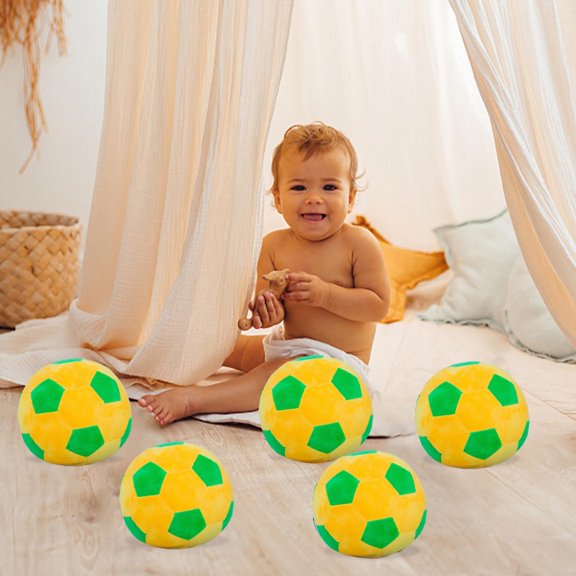 Anckoeil Yellow and Green Football Pillow Three Sizes Football Shape Pillow Short Pile Football Pillow Plush Toy Best Gifts for Childrens