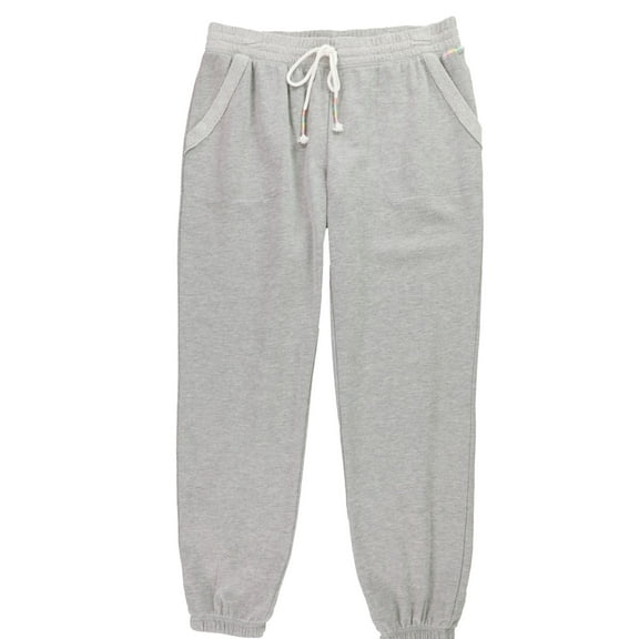 P.J. Salvage Womens Solid Terry Pajama Jogger Pants, Grey, Small