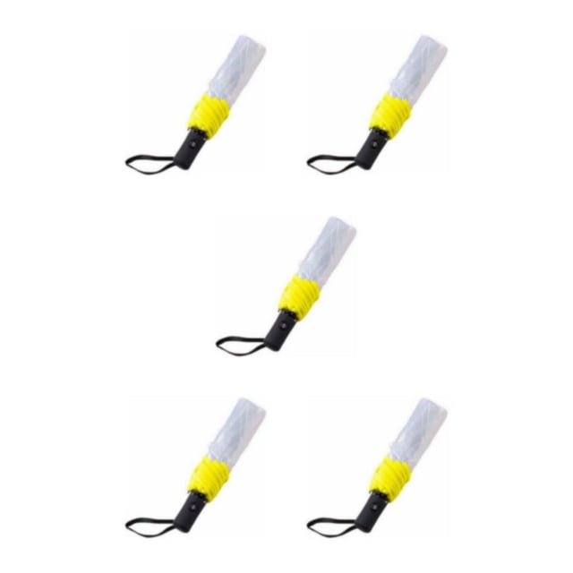 Transemion Stay Dry With Automatic Rain Umbrella Easy To Clean And Durable Transparent Umbrella Plastic Automatic Umbrella yellow 5Set