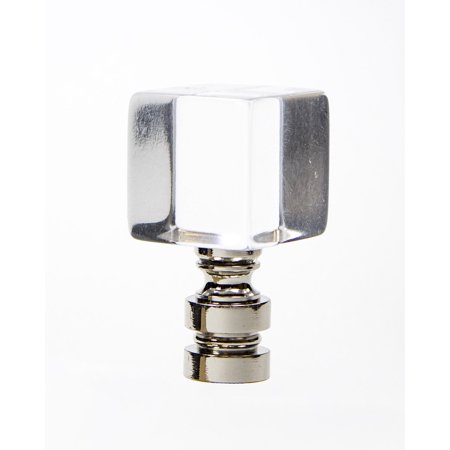 Henry Finial - Cube Finial Polished Silver 2.80