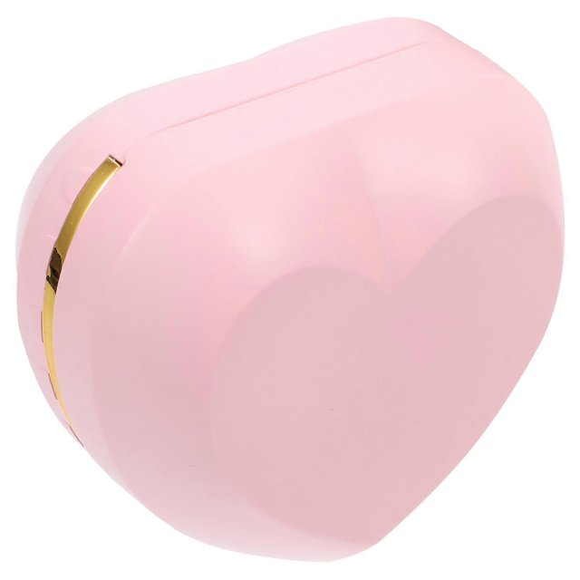 Creative Heart Shaped Ring Container Scratch Protection for Engagement Pink Plastic Velvet with LED Lighting 1Pack