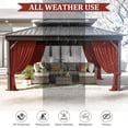 thumbnail image 6 of Pakunoda 13' X 6.5' Gazebo Universal Replacement Privacy 4-Panel Curtains, Waterproof Outdoor Curtains Terrared Sidewall with Zipper for Patio Garden Backyard 12' X 14' Gazebo, Curtain Only, 6 of 8