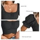 thumbnail image 5 of Blusa de gasa tipo corto Cinturón con lazo Espalda Manga abullonada Camiseta de gasa plisada para citas Lady Negro M, 5 of 6