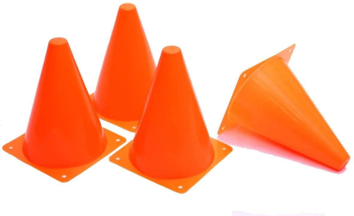 Orange NUOBESTY 7PCS Mini Plastic Traffic Cones Training Roadblock Cones Mini Orange Cones for Multipurpose Construction Theme Party Sports Activity Cones 
