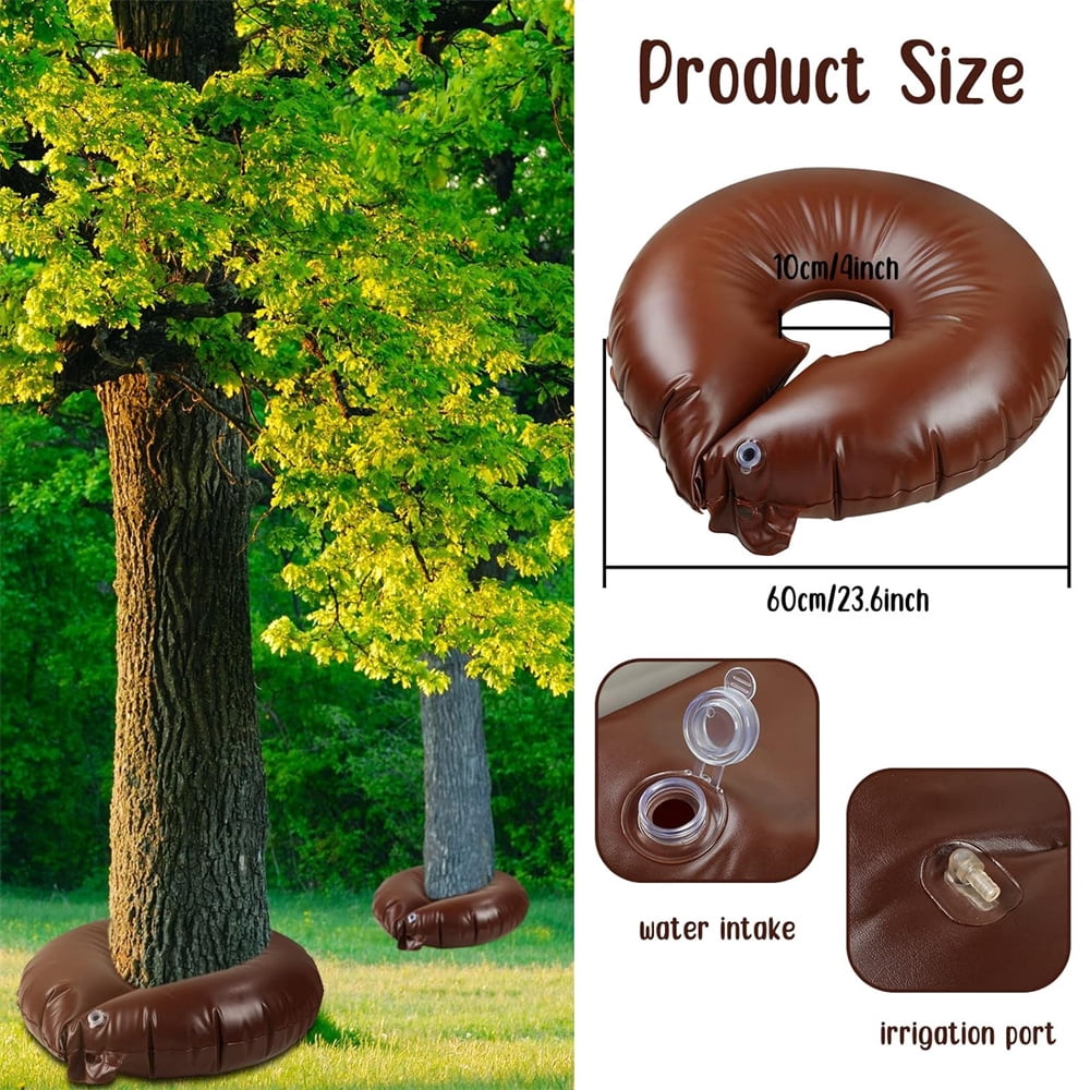 NOGIS Tree Watering Bags-10 Gallon Slow Release Tree Rings, Thicken Automatic Drip Tree Watering Irrigation System for Planted Small New Trees and Shrubs (Brown, 2 Pack)
