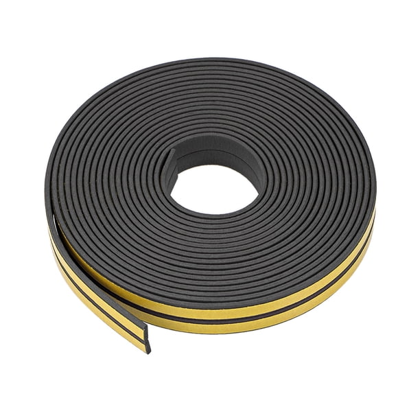 Cinta de espuma adhesiva para sellado de clima Unique Bargains 2 Pcs Negra 9mm(W)x2mm(T)x5m(L)