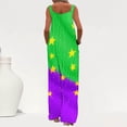 thumbnail image 6 of Feancey Sales Today Clearance Wide Leg Jumpsuits for Women Mardi Gras Sparkly Sequin Party Rompers Colorblock Striped Trendy Bib Overalls Sleeveless Casual Dressy Jumpsuit Multicolor XL, 6 of 8