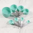 thumbnail image 2 of Measuring Cups and Spoons Set, 8 Piece Stackable Stainless Steel Handle Accurate Tablespoon for Measuring Dry and Liquid Ingredients Small Teaspoon with Plastic Head (8, PaleTurquoise), 2 of 4