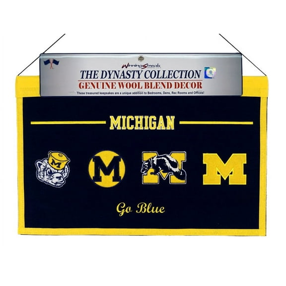 Univ of Michigan High Quality Embroidered Logo Banner Flag