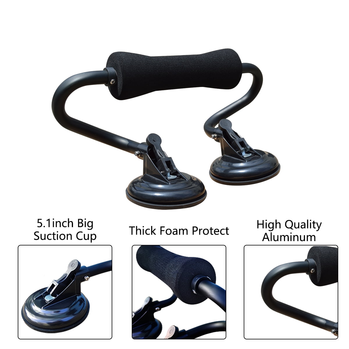 Kayak Roller Loader, Kayak Load Assist Roller Mount with Suction Cup for Car SUV - Black