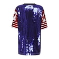 thumbnail image 4 of iixpin Women's Number Name Sequin Dress Shirt Short Sleeve Oversized T-Shirt Sweatshirt Blue Red One Size, 4 of 6