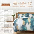 thumbnail image 6 of Abstract Graffiti Art 4 Piece Duvet Cover Set Queen Size Gold Blue Blend Texture Soft Bedding Set Comforter Cover, 1 Duvet Cover 1 Flat Sheets and 2 Pillowcases, 6 of 9
