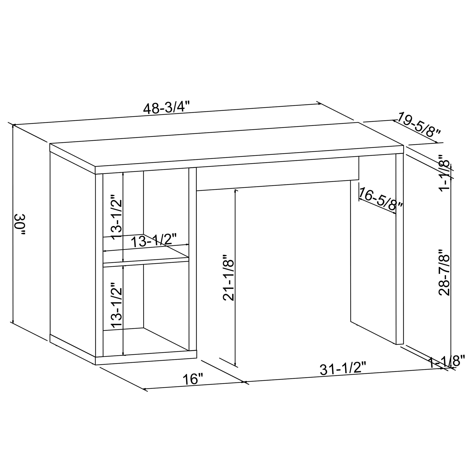 Linon Duhon Transitional Double Cubby Storage Writing Desk, Gray