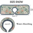 thumbnail image 4 of SKYSONIC Faucet Absorbent Mat 3 Pcs Simple Flowers Leaves Kitchen Faucet Splash Catcher Washable Counter Drying Pads Behind Faucet for Kitchen Bathroom, 4 of 7