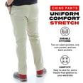 thumbnail image 3 of Access Men's Basic Casual Uniform Comfort Stretch Chino Pants (Khaki, 32x32), 3 of 8