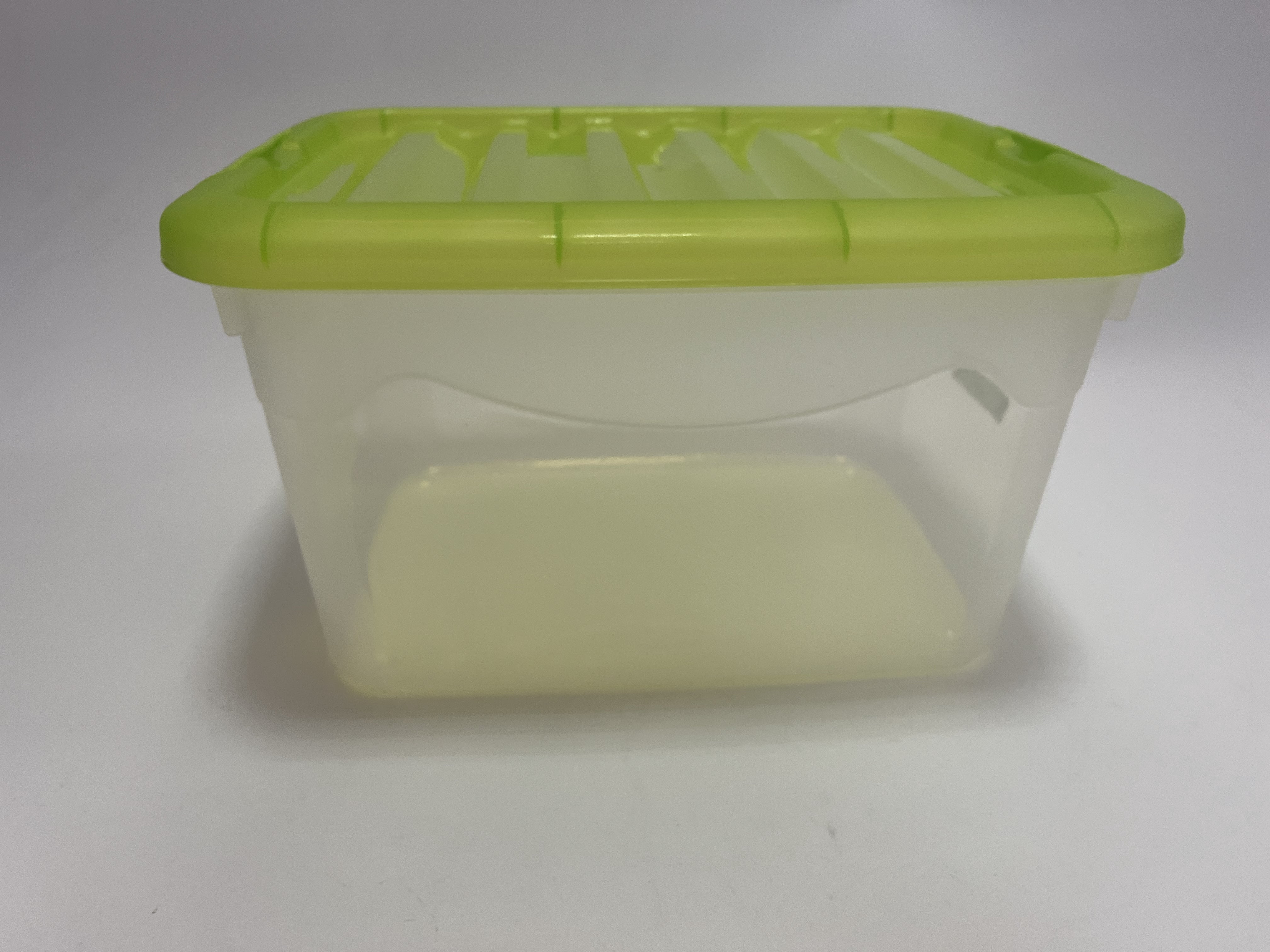 20L Green Plastic Storage Box with Snap-on Lid, 16.25 x 12.3 x 9.5 Inches