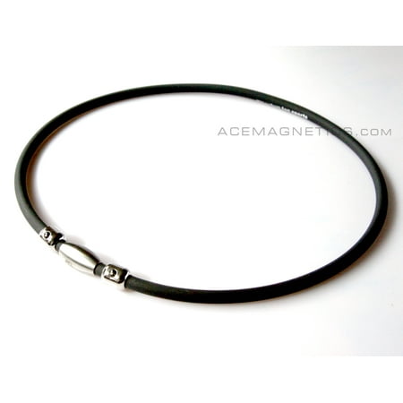 Back In Stock!! But ....Very Limited Quantity Available...20' Carbonized Titanium Germanium Magnetic Necklace: Midnight. Comfort For the Man In your L