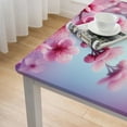 thumbnail image 4 of COMIO Square Fitted Tablecloth Butterfly Flowers Beautiful Spring Violet White, 4 of 7