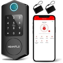 Smart Lock, HEANTLE Fingerprint Digital Door Locks Keyless Entry for Front Door with Touchscreen Keypads and IC Fob Biometric Bluetooth Deadbolt App Control Works with Alexa, Google Assistant