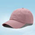 thumbnail image 2 of MIASHUI Unisex Washed Solid Color Soft Top Baseball Cap for Sun Protection, Simple Design for Versatility, Adjustable Fit for Comfort and Style Pink, 2 of 3