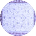 thumbnail image 1 of Ahgly Company Machine Washable Indoor Round Oriental Blue Modern Area Rugs, 4' Round, 1 of 4