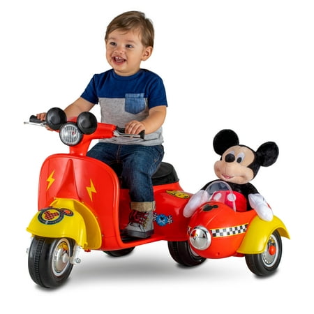 6-Volt Mickey Mouse Scooter with Sidecar Ride-On