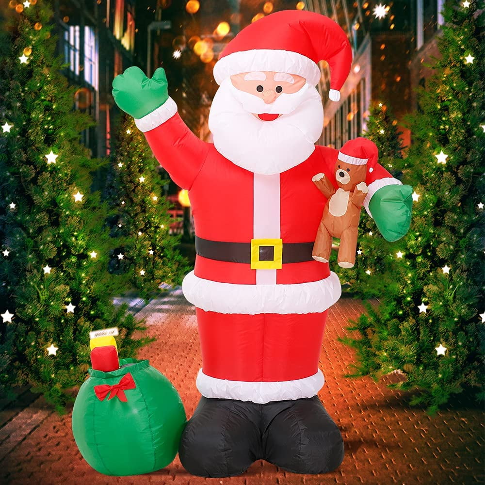 Décorations D'extérieur Gonflables De Noël De 1.5 M Haloyo®,Décoration Père Noël Extérieure Avec