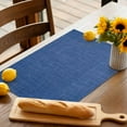 thumbnail image 2 of Placemats Set of 4, Navy Blue Linen Texture Placemats Set of 4, Farmhouse Solid Color Tablemats Washable Placemat Table Decoration for Kitchen Table Dinner Party Home Decor Indoor Outdoor 13x19 Inch, 2 of 8