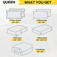 thumbnail image 2 of Ensemble de Couette Format Grand - 7 Pcs, Ensemble de Literie Tout-en-un avec Couette Réversible Moelleuse Matelassée Douce pour Toutes les Saisons, Drap Plat, Drap-Housse, 2 Couvre-Oreillers, 2 Taies d'Oreiller, Gris Foncé, 2 of 6