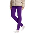 thumbnail image 2 of Girls Leggings Fleece Lined Solid Color Slim Stretchy Pants Soft Warm Tights, 2 of 7
