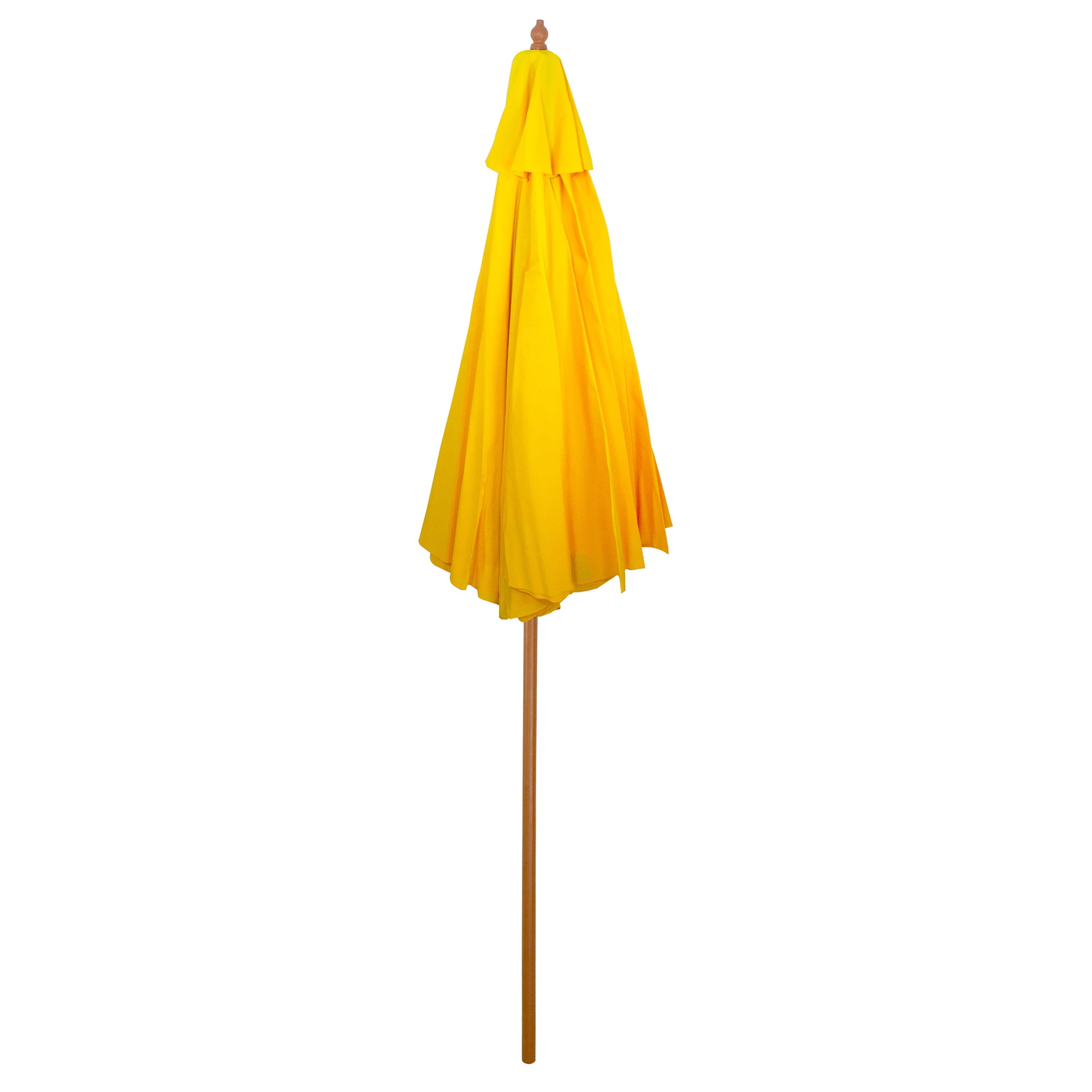 Northlight 8.5ft Outdoor Patio Market Umbrella with Wooden Pole, Yellow