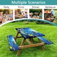 thumbnail image 4 of Picnic Table Cover with Bench Covers, Camping Essentials, Ocean Underwater World Table Cover, Fitted Camping Tablecloth Windproof with Elastic Edge for Indoor Outdoor Patio 3PCS 30x72 Inch, 4 of 4