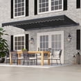 thumbnail image 3 of Semi-Cassette Motorized LED Luxury Patio Awning - 16 x 10 Ft - Onyx Black - Moroccan Collection, 3 of 8