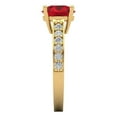 thumbnail image 3 of 2.3 ctw Solitaire with Zirconia Diamond Accents Anniversary Ring for Women | Round Cut Simulated Ruby | Hyperallergenic Solid 18K Yellow Gold, 3 of 5