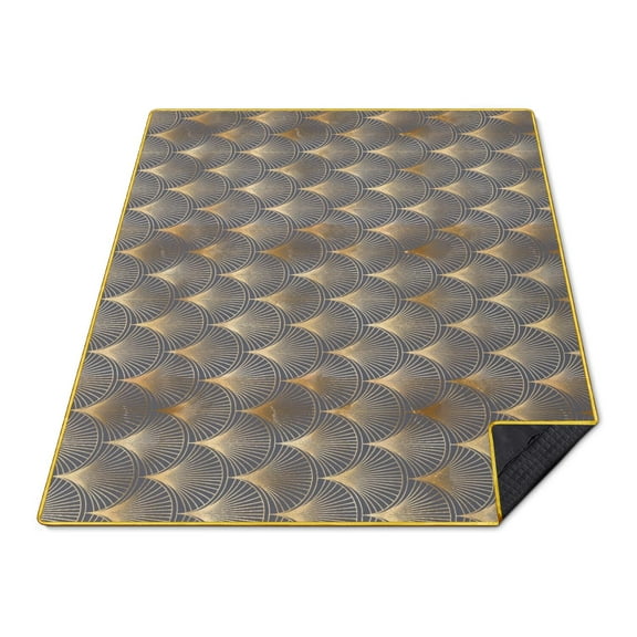 Picnic Blanket Waterproof 80"x60" Large Outdoor Foldable Grey Bronzing Thicker Machine Washable Beach Blanket Waterproof Picnic Mat Portable for Picnics, Camping