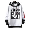 thumbnail image 2 of Sudadera con capucha con estampado de rapero para hombre, ropa de calle de gran tamaño con cintas y letras, jersey de retazos, primavera y otoño, 2 of 4