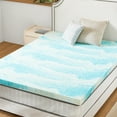 thumbnail image 2 of EDX Twin Size Memory Foam Mattress Topper, Cooling Gel Pad，Soft Comfy Padding Breathable for Sleeper RV Camper, CertiPUR-US Certified, 3 inch Thick, 2 of 8