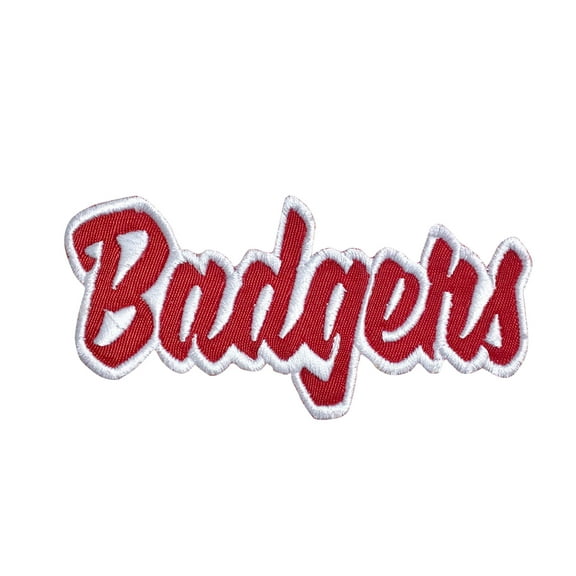 Badgers - Red/White - Team Mascot - Words/Names - Iron on Applique/Embroidered Patch