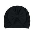 thumbnail image 2 of YHAJDS Infant Beanie Bow Hat Solid Color Newborn Baby Cap Ribbed Knit Summer, 2 of 3