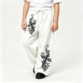 thumbnail image 2 of Luvior Y2k Baggy Sweatpants Boy and Girls Gothic Graphic Elastic Waist Wide Leg Track Pants Drawstring Athletic Joggers with Pockets, 2 of 5