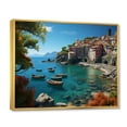 thumbnail image 2 of Designart "Blue Italy Cinque Terre II" Cityscapes Floater Framed Wall Decor, 2 of 7