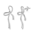 thumbnail image 2 of Lancharmed Silver Plated Cute Earrings for Womens,Bow Tie Earring Wedding Gifts, 2 of 8
