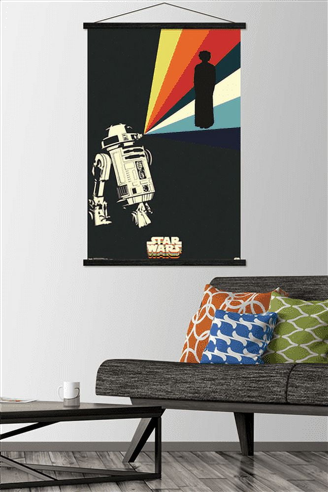 Star Wars: Saga - R2D2 Projection Wall Poster with Wooden Magnetic Frame, 22.375" x 34"