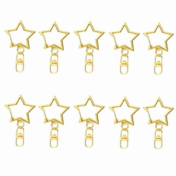 Pack of 10 Stylish Star Key Rings with Figure 8 Shape Portable Keychain Hook Alloy Texture Perfect for Everyday Use