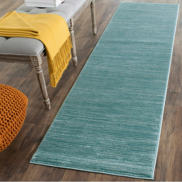 SAFAVIEH Vision Adrasteia Overdyed Solid Runner Rug, Aqua, 2'2" x 20