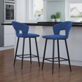 thumbnail image 3 of Ensemble de deux tabourets de comptoir modernes – bleu, 3 of 7