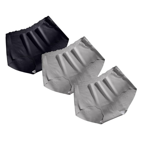 ATOYSOY Women s Shapewear Control Briefs Seamless for Ladies Classic Briefs Silk Hip Lifting Panties  3 Pack Mid Waist Underpants Solid Panty Comfy Multipack Stretchy Clearance Gray L
