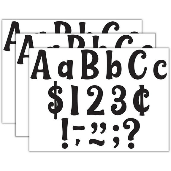 Teacher Created Resources Black 4" Wild Whimsy Letters Combo Pack, 270 Per Pack, 3 Packs