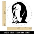 thumbnail image 2 of Cute Emperor Penguin Mother with Baby Chick Self-Inking Rubber Stamp Ink Stamper - Blue Ink - Medium 1 Inch, 2 of 7