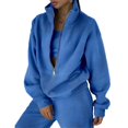 thumbnail image 1 of Conjunto de chándal de dos piezas para mujer, sudadera con capucha de cuello alto y cremallera de manga larga con pantalones deportivos, conjunto de chándal para correr, 1 of 3